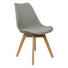 Kit 6 Cadeiras Charles Eames Leda Luisa Saarinen Design Wood Estofada Base Madeira - Cinza - 2