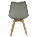 Ver imagem 5 de Kit 6 Cadeiras Charles Eames Leda Luisa Saarinen Design Wood Estofada Base Madeira - Cinza