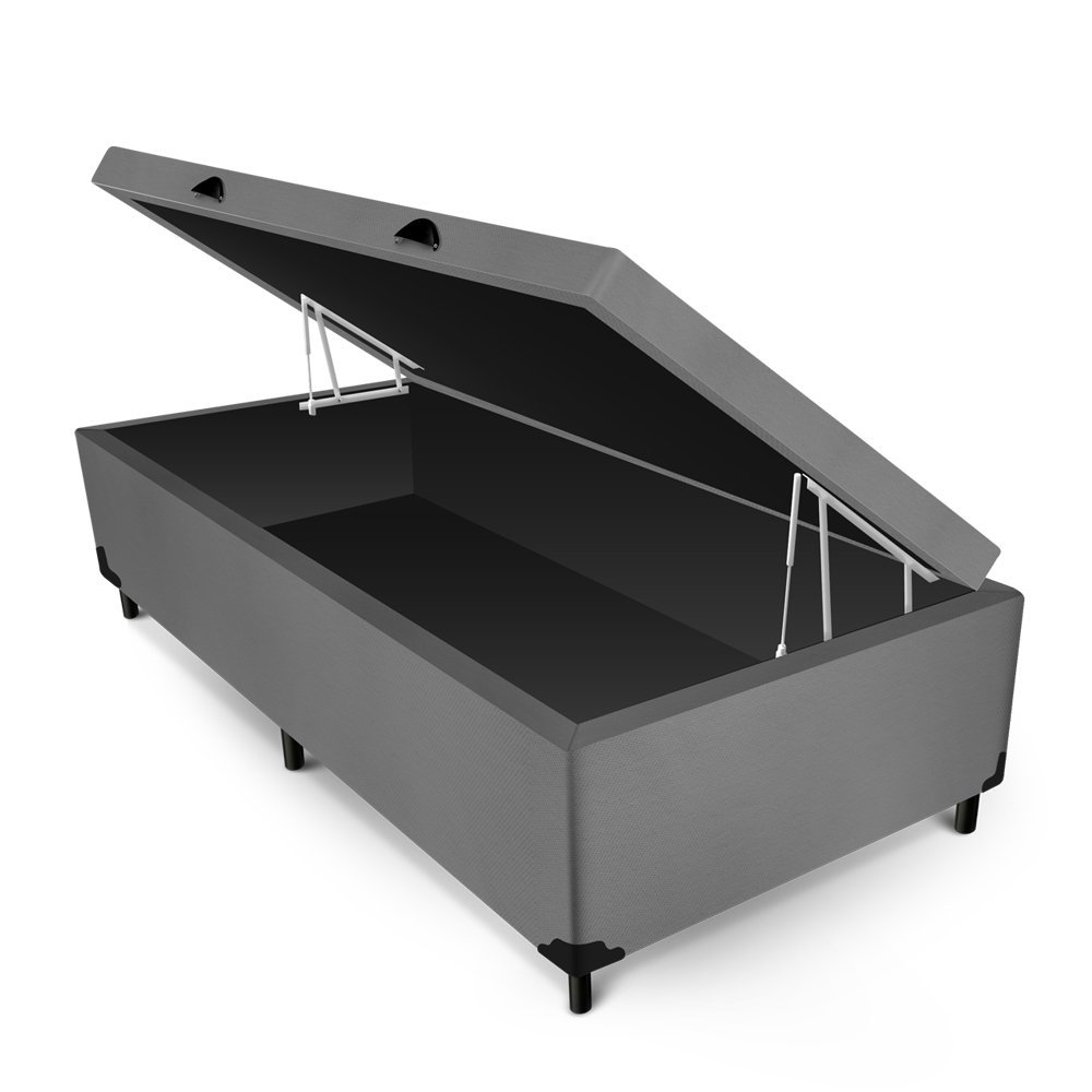 Box Baú Max Ultra Suede Chumbo Solteiro 88x188x42cm Maxpuma - 3