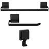 Kit de Acessórios para Banheiro Ventosa Preto 3 Peças F.max - 1
