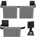 Ver imagem 2 de Kit de Acessórios para Banheiro Ventosa Preto 3 Peças F.max