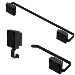 Kit de Acessórios para Banheiro Ventosa Preto 3 Peças F.max - 5