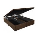 Ver imagem 1 de Cama Box Baú Casal Universal Suede Marrom Bipartido com Pistão a Gás - 138x188x41