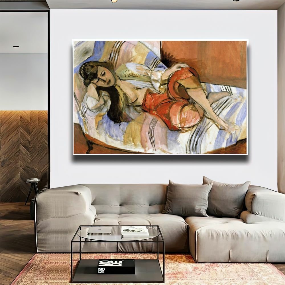 Quadro Decorativo Henri Matisse Escrava Odalisque:90x60 cm/DOURADA - 7