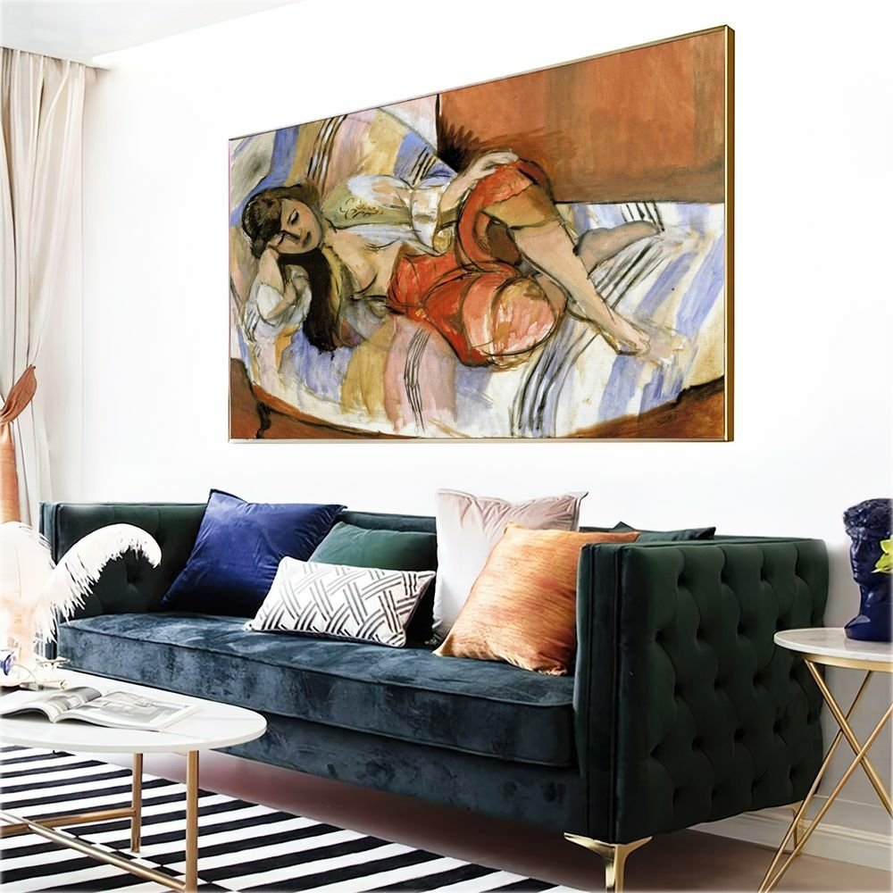 Quadro Decorativo Henri Matisse Escrava Odalisque:90x60 cm/DOURADA - 6