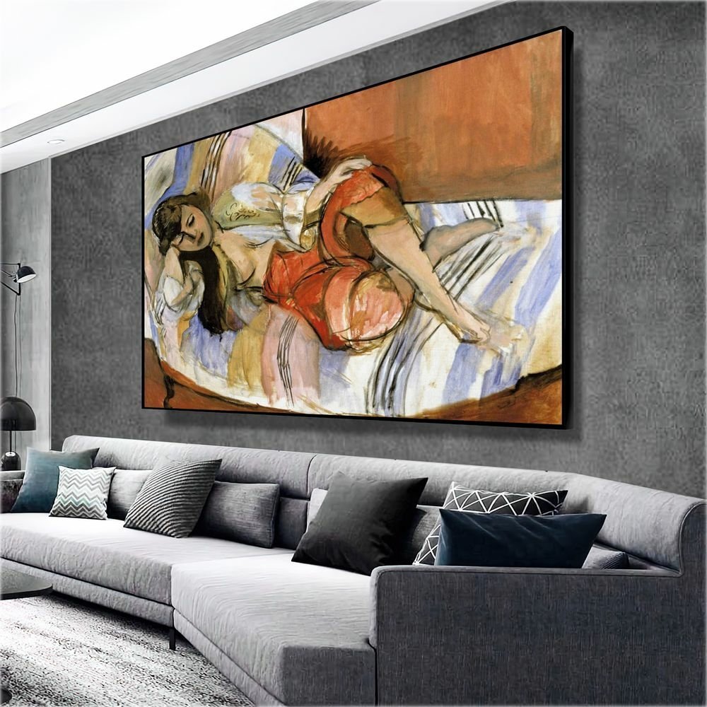 Quadro Decorativo Henri Matisse Escrava Odalisque:90x60 cm/DOURADA - 3