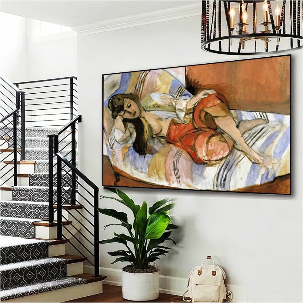 Quadro Decorativo Henri Matisse Escrava Odalisque:90x60 cm/DOURADA - 4