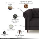 Ver imagem 3 de Sofá Living Sala de Estar Stanford Chesterfield 2 Lugares 200cm Pés de Madeira Couro Borgonha G58 -