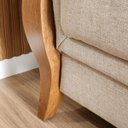 Ver imagem 3 de Kit 2 Poltronas Capitonê com Detalhe em Madeira Nobre Linho Bege Adhara Larbelle