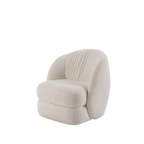 Poltrona Biscuit Tecido Super Boucle Cru - Ooca Móveis