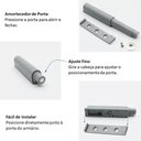 Ver imagem 3 de Kit 20 Fechos Toque Magnético Pulsador Gaveta Porta Armário