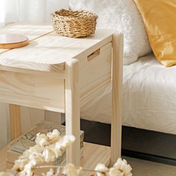 Mesa de Cabeceira Laguna 52,6Ax45Lx42P em Madeira Cubomob MEL - 3