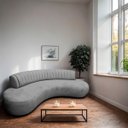 Ver imagem 2 de Divã Recamier Celeste Curvo Sala Estar Luxo 200cm Bouclé
