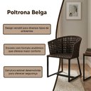 Ver imagem 2 de Poltrona Classica Confortavel Ideal para Sala de Estar Marrom Belga