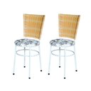 Ver imagem 1 de 2 Cadeiras para Mesa Branca Hawai Palha Assento Floral:floral Branco