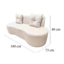 Ver imagem 2 de Sofá 3 Lugares Orgânico Curvo Madrid 180cm Bouclé
