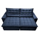 Ver imagem 5 de Sofá Retrátil e Reclinável 3,12m Molas Ensacadas Cama inBox Catar Velusoft Azul