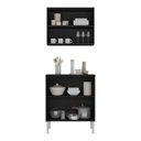 Ver imagem 4 de Kit Armário de Cozinha Aéreo com Balcão 70cm 4 Portas Pequim Multimóveis Mp2380 Preto/lacca Fum