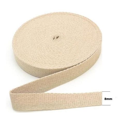 Pavio Chato para Tochas e Lamparinas Fio 8mm Algodão 10mt Agrog Pavio Chato Trançado de Algodão para