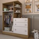 Ver imagem 2 de Guarda-roupa Infantil com Cômoda Divertidamente Rústico/branco - Panorama Móveis
