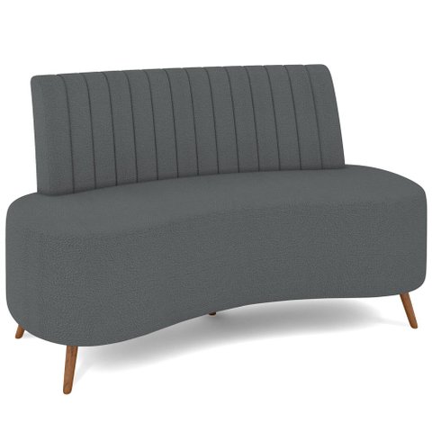 Sofá Chaise Living 2 Lugares 160cm para Sala Cayman K01 Bouclê Cinza - Lyam Decor