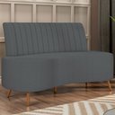 Ver imagem 2 de Sofá Chaise Living 2 Lugares 160cm para Sala Cayman K01 Bouclê Cinza - Lyam Decor
