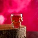 Ver imagem 2 de kit 4 Copos Shot Vidro Sodo Cálcico Caveira Rock Style 50ml