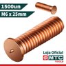 Pino para Solda Capacitiva CD-RT M6 X 25mm Cobreado - 1500un - 3