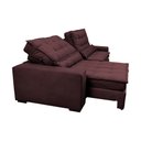 Ver imagem 7 de Sofá Retrátil e Reclinável 2,32m Molas Ensacadas Cama inBox Catar Velusoft Vinho