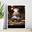Ver imagem 2 de Quadro para Cozinha Cão Raça Poodle 24x18cm:madeira Branca