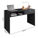 Ver imagem 3 de Mesa de Escritório Julie L01 com Gaveta Preto - ADJ Decor