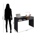 Ver imagem 4 de Mesa de Escritório Julie L01 com Gaveta Preto - ADJ Decor