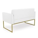 Ver imagem 4 de Sofá Namoradeira Elisa Corino Base Metálica Industrial Dourado - D'Rossi Branco