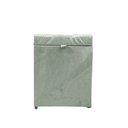 Ver imagem 4 de Puff Baú Estofado em Suede Amassado 1 Lugar Quadrado - Cinza Claro