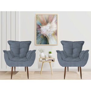 Kit 2 Poltronas Opala Decorativa Amamentação Sala Quarto Escritorio Grafitte
