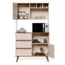 Ver imagem 2 de Armário para Cozinha Arizona com Adega:offwhite/freijó