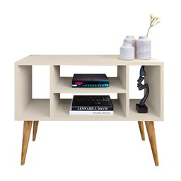 Rack Retro Pés Palito para Tv Paris com 4 Nichos - Off White - 2