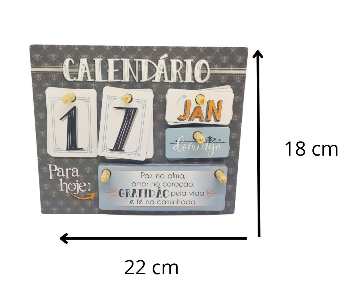 Calendário de Mesa Mdf com Plaquinhas Minimalista Discreto Zenir&dizar Calendario Decorativo, Calend - 9