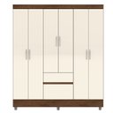 Ver imagem 1 de Guarda-roupa Casal 6 Portas 2 Gavetas com Pés Ideval Imbuia/champanhe