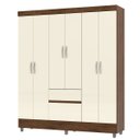 Ver imagem 5 de Guarda-roupa Casal 6 Portas 2 Gavetas com Pés Ideval Imbuia/champanhe