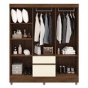 Ver imagem 2 de Guarda-roupa Casal 6 Portas 2 Gavetas com Pés Ideval Imbuia/champanhe