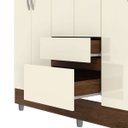 Ver imagem 6 de Guarda-roupa Casal 6 Portas 2 Gavetas com Pés Ideval Imbuia/champanhe