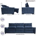 Ver imagem 2 de Sofá Retrátil e Reclinável 3,55m Cama inBox Big Star com SoftGel D40 Velupluma Azul