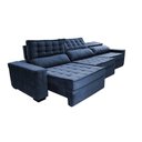 Ver mais imagens de Sofá Retrátil e Reclinável 3,55m Cama inBox Big Star com SoftGel D40 Velupluma Azul