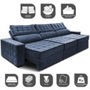 Ver imagem 3 de Sofá Retrátil e Reclinável 3,55m Cama inBox Big Star com SoftGel D40 Velupluma Azul