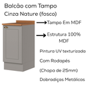 Ver imagem 5 de Balcao com Tampo 1 Porta 40cm Americana Cinza Nature Henn