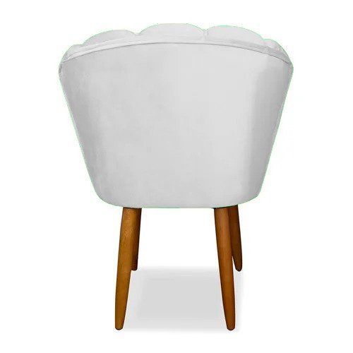 Cadeira De Jantar Pétala Pés Palito Veludo Cinza Claro - Kimi Design - 3