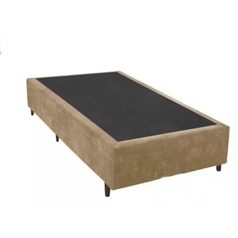 Base Box Blindado Solteirão Acolchoes Suede Bege 40x96x203