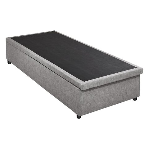 Base Box Baú Solteiro Americano Linho Cinza 96x203