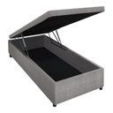Ver imagem 2 de Base Box Baú Solteiro Americano Linho Cinza 96x203